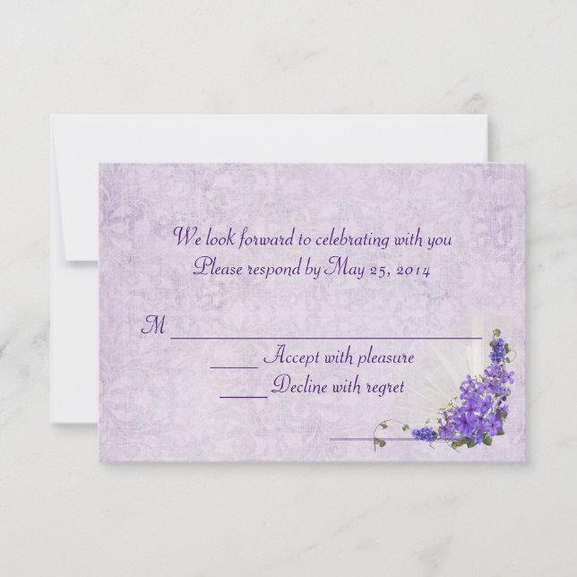 Wedding Lilacs RSVP Card (Front)