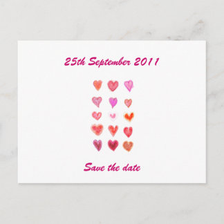 Wedding little hearts announcement postcard
