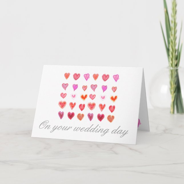 Wedding little hearts card (Front)