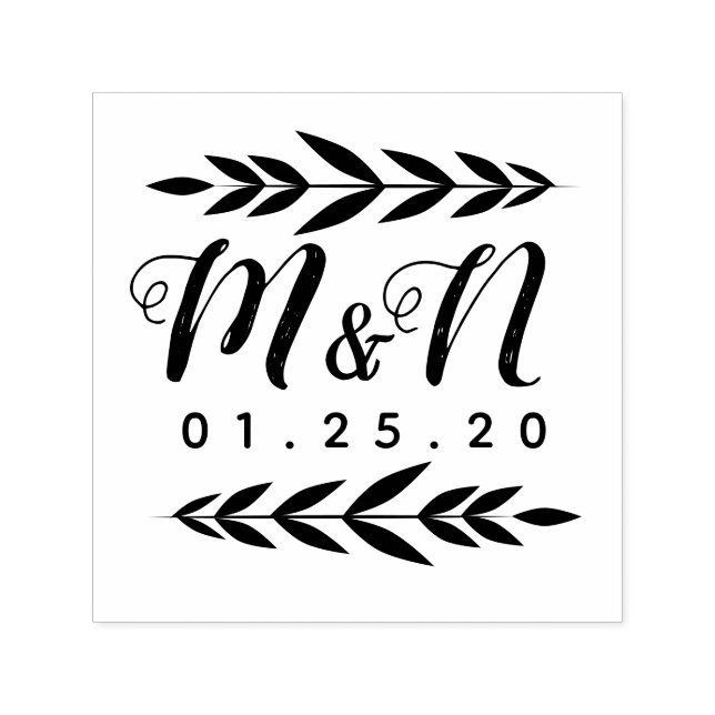 Wedding Logo Branch Ornament Greenery Ornament Self-inking Stamp (Design)