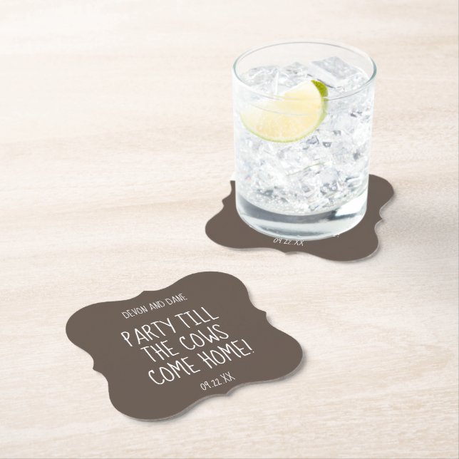 Wedding Logo Branded Rustic Barn Coaster (Insitu)