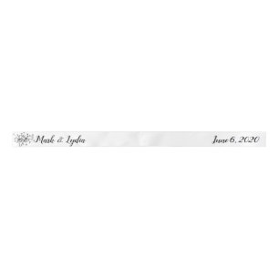 Wedding Logo Dandelion Couples Name Date Satin Ribbon