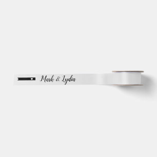 Wedding Logo Favour Heart Bar Satin Ribbon