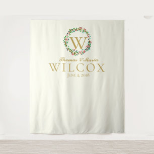 Wedding Logo Monogram wedding photo booth Tapestry