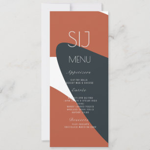 Wedding Logo Organic Terracotta Dinner Menu