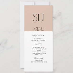 Wedding Logo Simple Colour Block Dinner Tan Menu