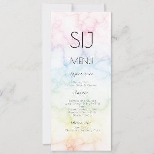 Wedding Logo Simple Marble Concrete Dinner Menu