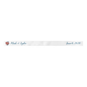 Wedding Logo Vintage Roses Watercolor Couples Satin Ribbon