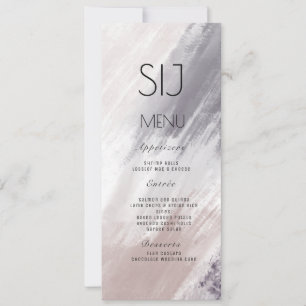Wedding Logo Violet Brush Strokes Dinner Menu