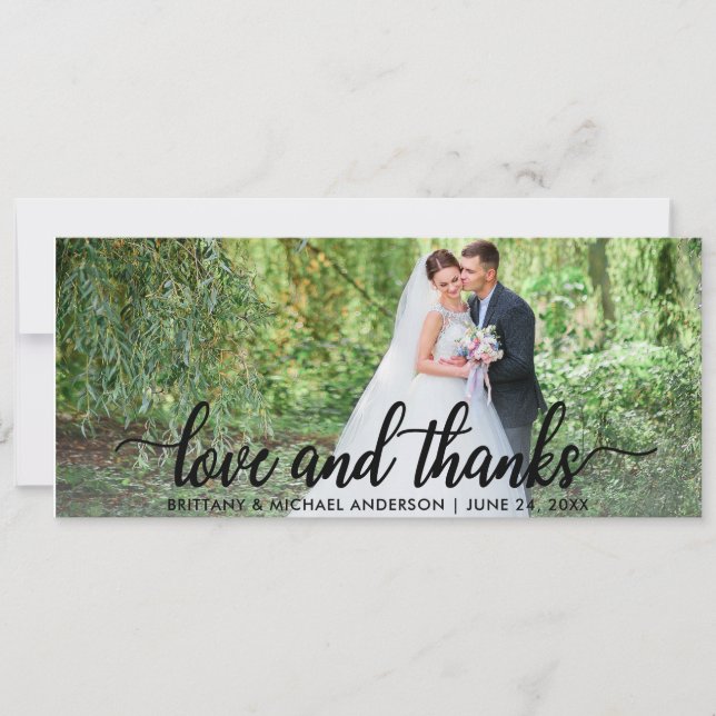 Wedding Love and Thanks | Photo Thank You W Invitation (Front)
