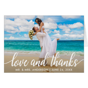 Wedding Love and Thanks   Thank You Photo Note