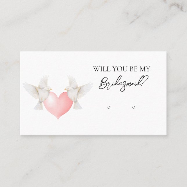 Wedding Love Bird Bridesmaid Earring Display Card (Front)