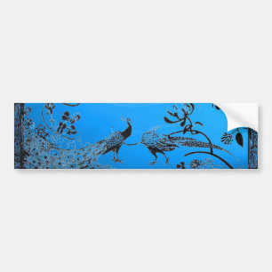 WEDDING LOVE BIRDS  black and blue Bumper Sticker