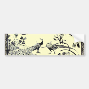 WEDDING LOVE BIRDS black and white Bumper Sticker