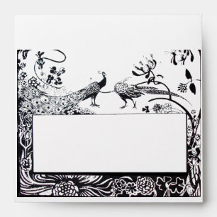 WEDDING LOVE BIRDS , black and white Envelopes