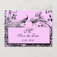WEDDING LOVE BIRDS MONOGRAM black and white pink