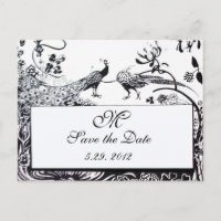 WEDDING LOVE BIRDS MONOGRAM black and white