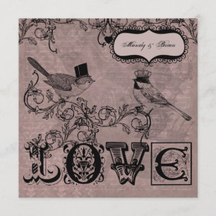 Wedding Love Birds  Square Wedding Invitation