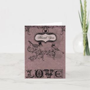Wedding Love Birds Thank You Note Cards