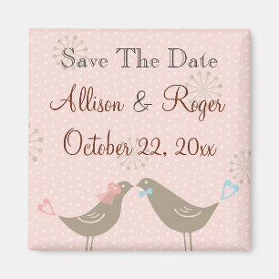 Wedding Love Birds W Save The Date Custom Magnet