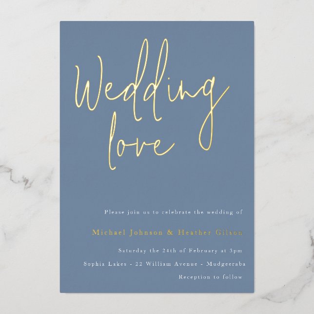 Wedding love: Dusty Blue & Gold Designer Wedding (Front)