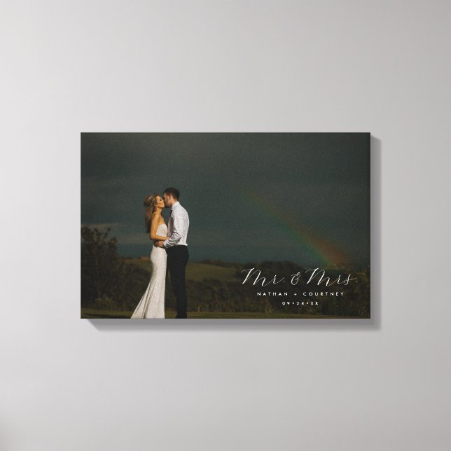 Wedding Love Full Photo Portrait Personalise Canvas Print (Front)