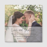 Wedding Love Gratitude Photo Thank You  Magnet<br><div class="desc">Love and gratitude wedding thank you magnets with your favourite wedding day photograph,  your message and names.</div>