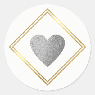 wedding love heart  classic round sticker