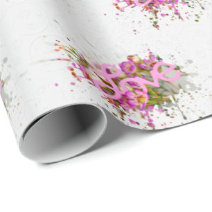 Wedding Love In Splash Frame Wrapping Paper