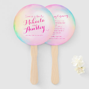 Wedding love is in the air bubble art  program hand fan
