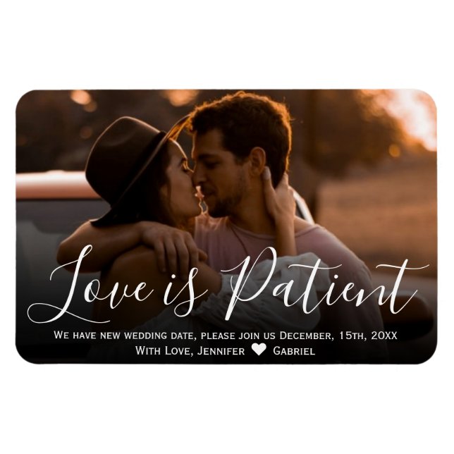 Wedding Love is Patient Postponement Photo Magnet (Horizontal)