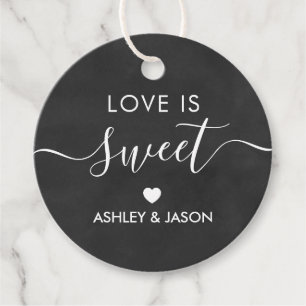 Wedding Love is Sweet Gift Tag, Chalkboard Favour Tags