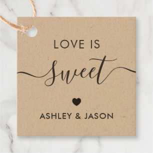 Wedding Love is Sweet Gift Tag, Wedding Tag, Kraft Favour Tags