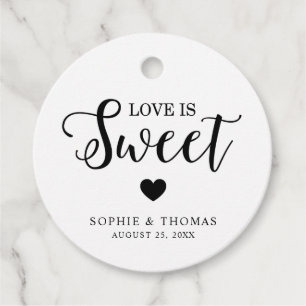 Wedding Love is Sweet Round Favour Tags