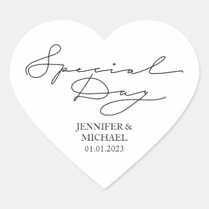 Wedding Love Newly Weds Special Day Heart Heart Sticker