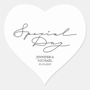 Wedding Love Newly Weds Special Day Heart Sticker