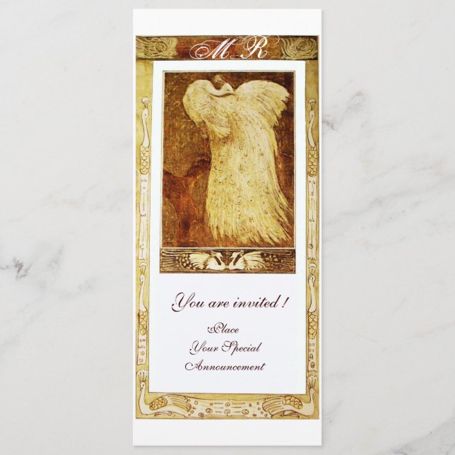 WEDDING LOVE PEACOCK MONOGRAM Brown  Programme (Front)