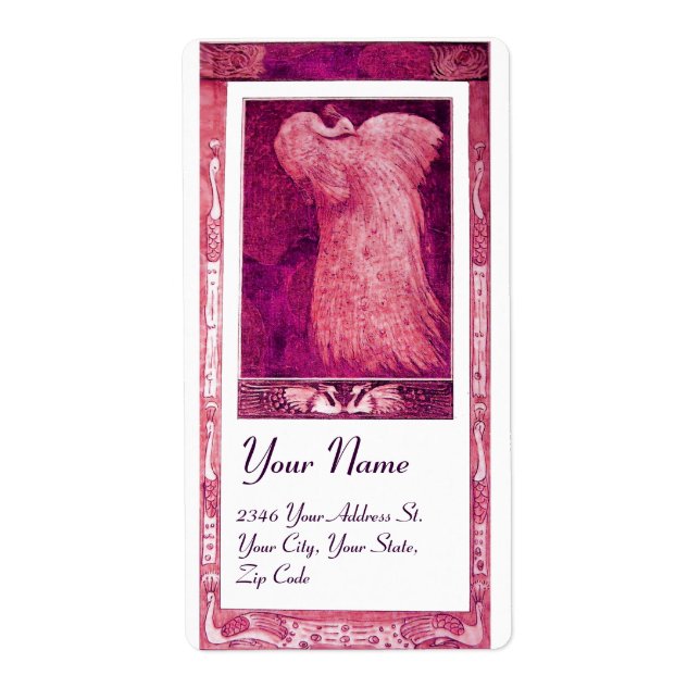 WEDDING LOVE PEACOCK ,pink red violet white (Front)