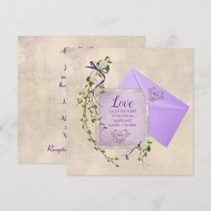 Wedding Love Quote with Floral Branch Invitation