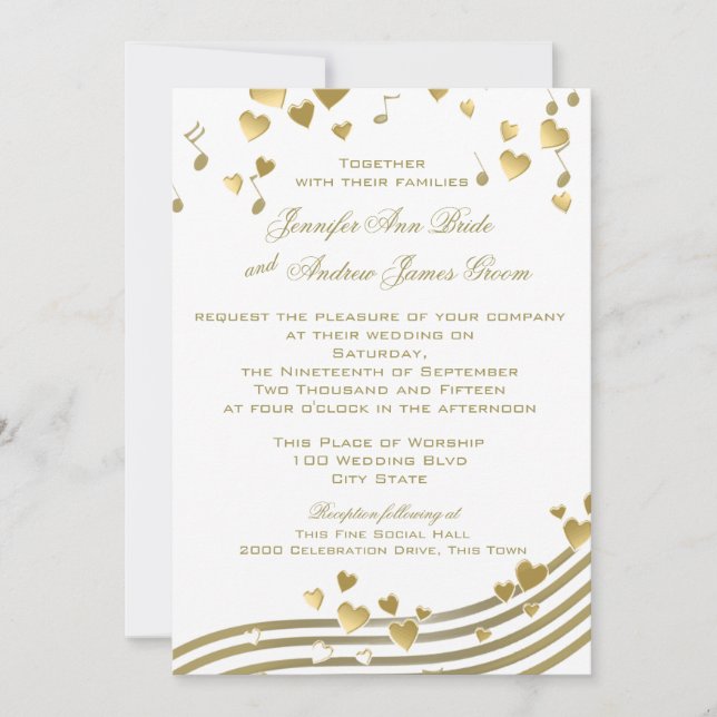 Wedding Love Song Invitation (Front)