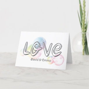 Wedding Love Text With Bubbles Card