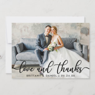 Wedding Love Thanks Modern Calligraphy Thank You Card