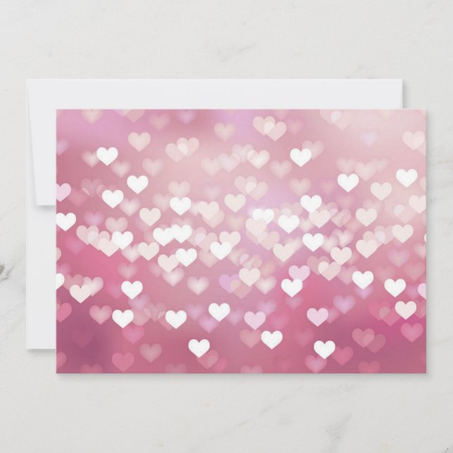 Wedding Love Vector Background shiny pink hearts (Front)