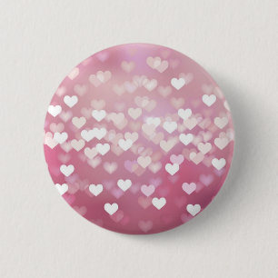 Wedding Love Vector Background shiny pink hearts 6 Cm Round Badge