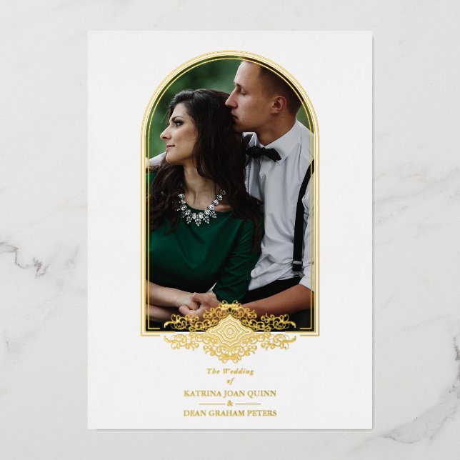 Wedding Luxury Golden Arch Effect Photo (Front)