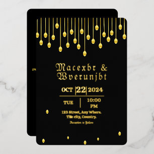 Wedding Luxury Invitation Gold Foil Template