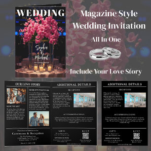 Wedding Magazine All in One Flowers Invitation