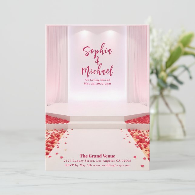 Wedding Magazine Cover Rose Petals Invitation (Standing Front)