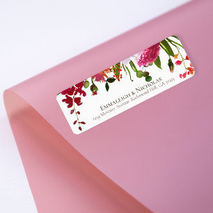 Wedding Magenta Pink Coral Floral Address