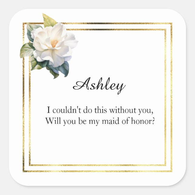 Wedding Maid of Honour Gift Stickers (Front)